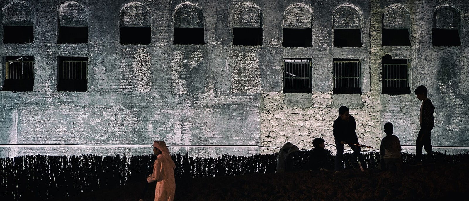 The wall of Qasr Al Hosn, the city's oldest fort