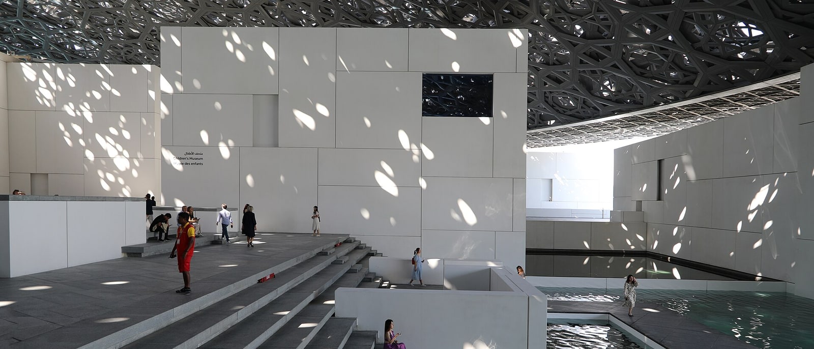 The light falling through the dome of the Louvre Abu Dhabi