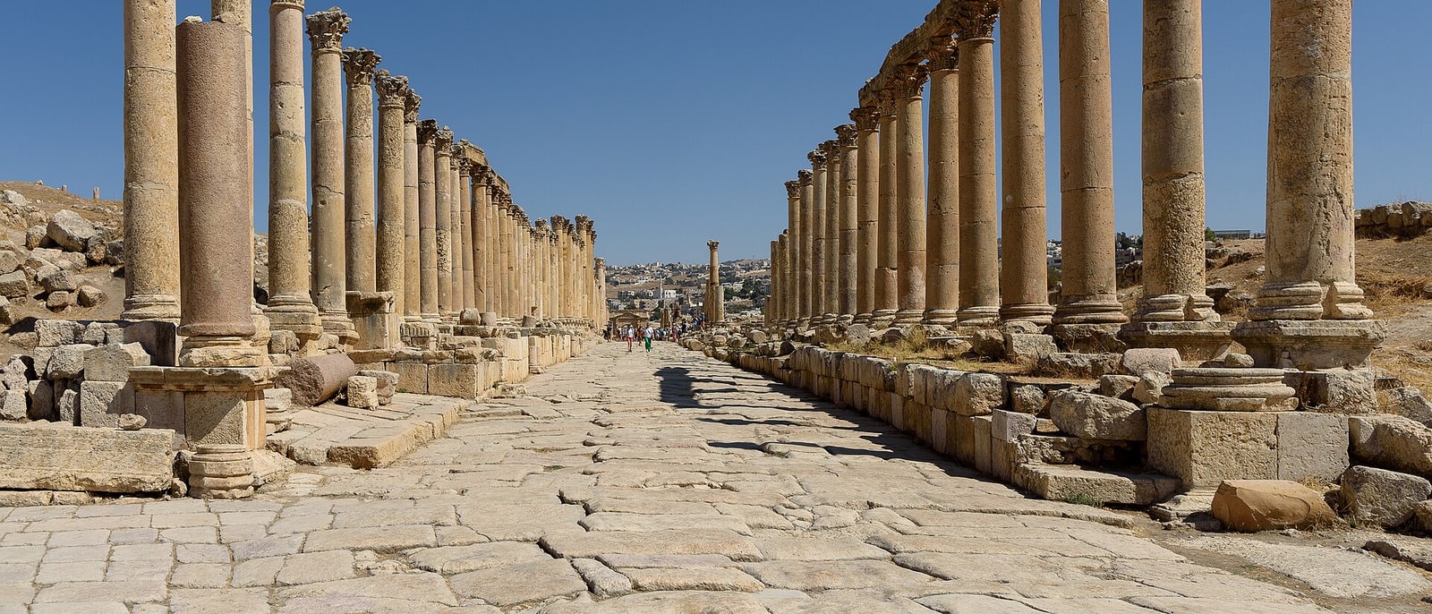 The colonnaded street of Jerash