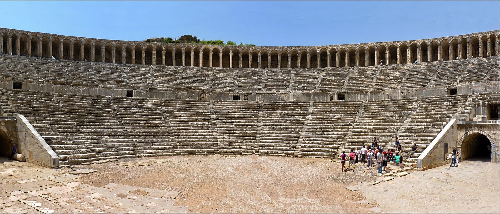 The tiers of the Roman theatre at Aspendos, all but intact