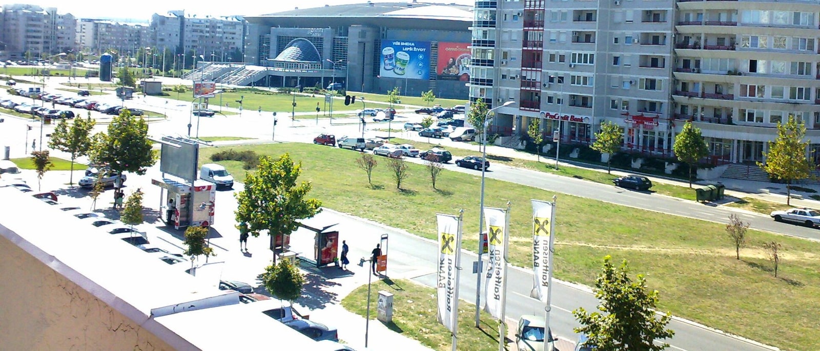 The blocks of Novi Beograd, with the Sava Centar behind