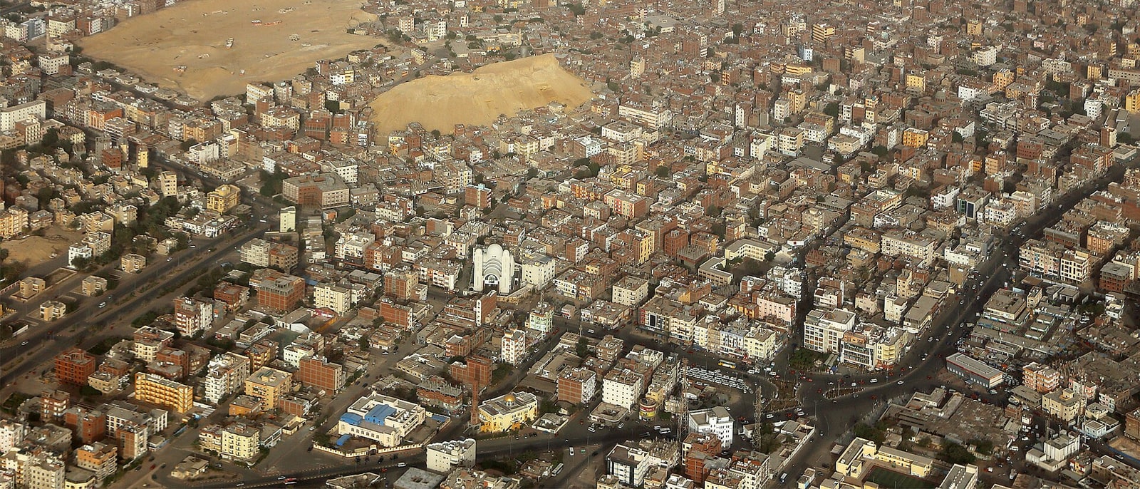 El barrio de El Dahar visto desde el aire, con su trama densa de calles