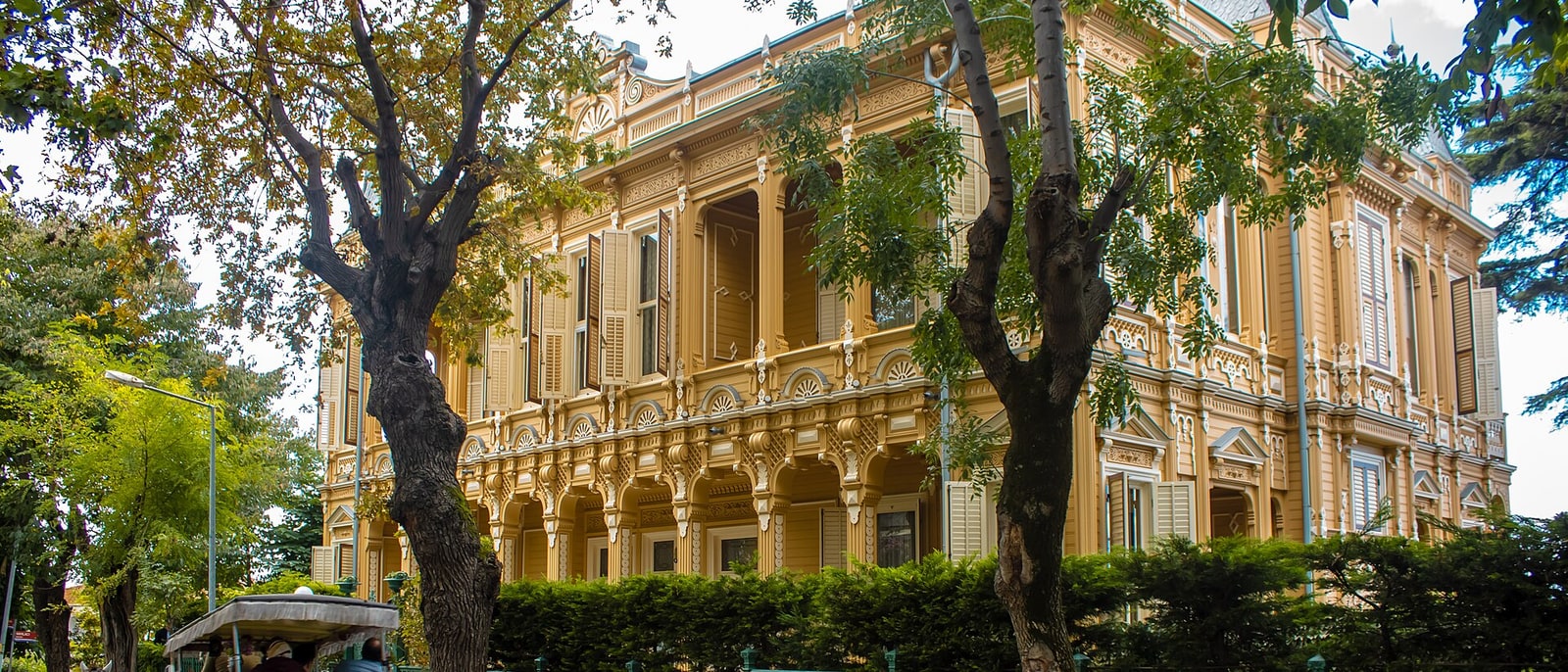 A wooden mansion among the trees of Büyükada, in the Princes’ Islands