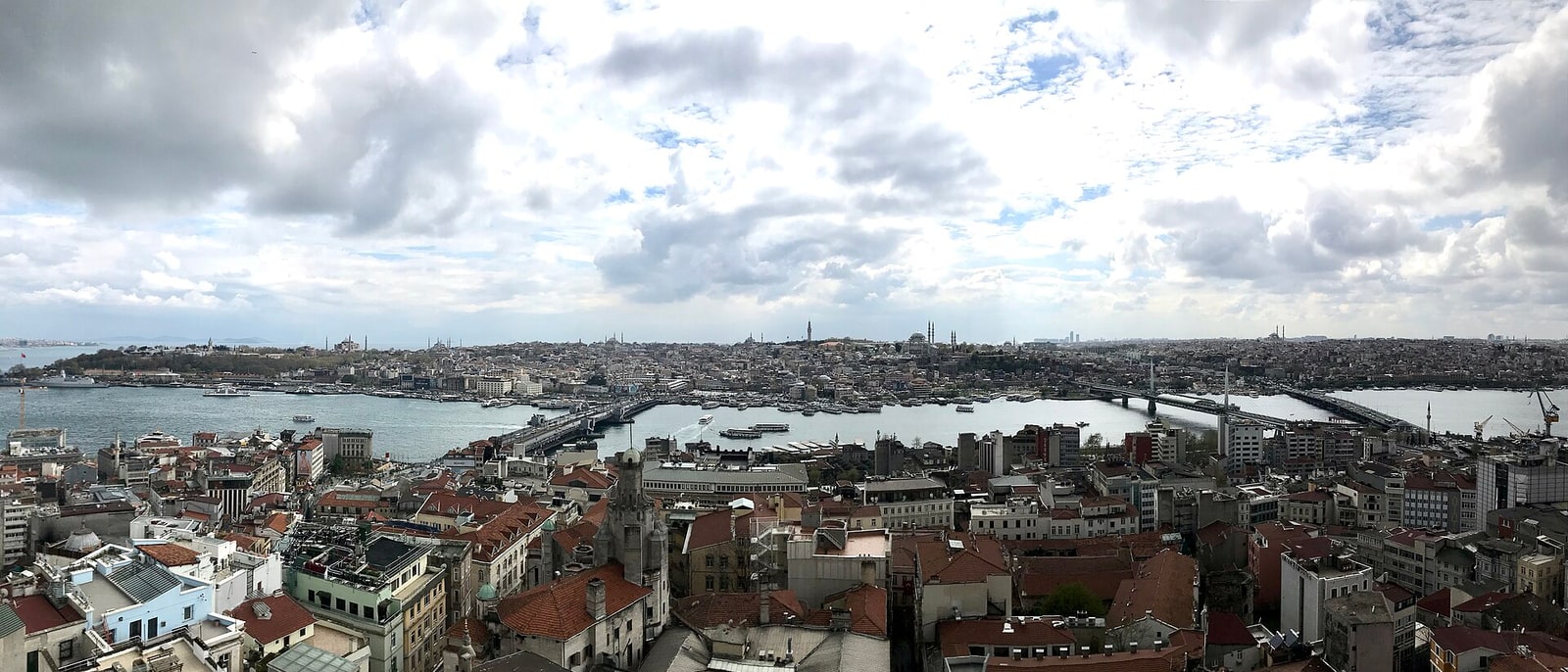 Istanbul from the Galata Tower, the Golden Horn cutting across the frame