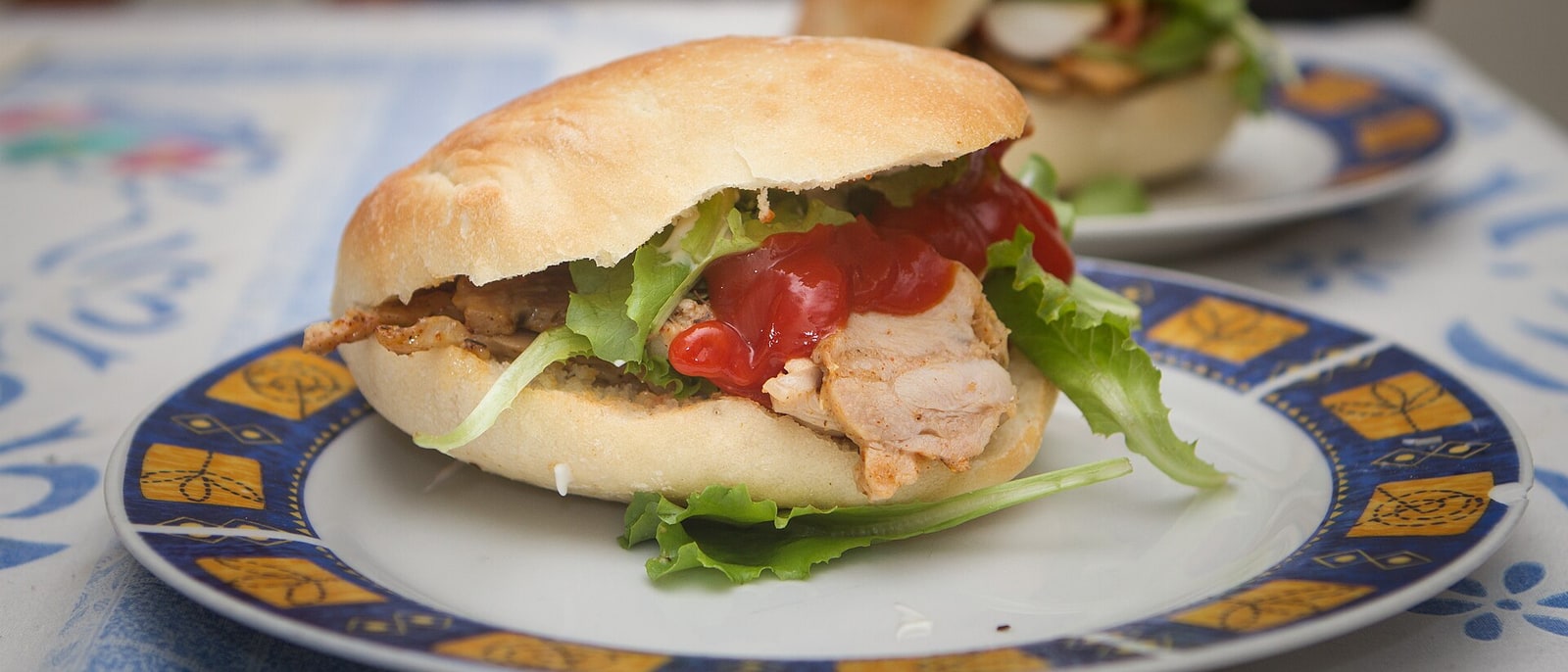 A kebab served in freshly baked bread