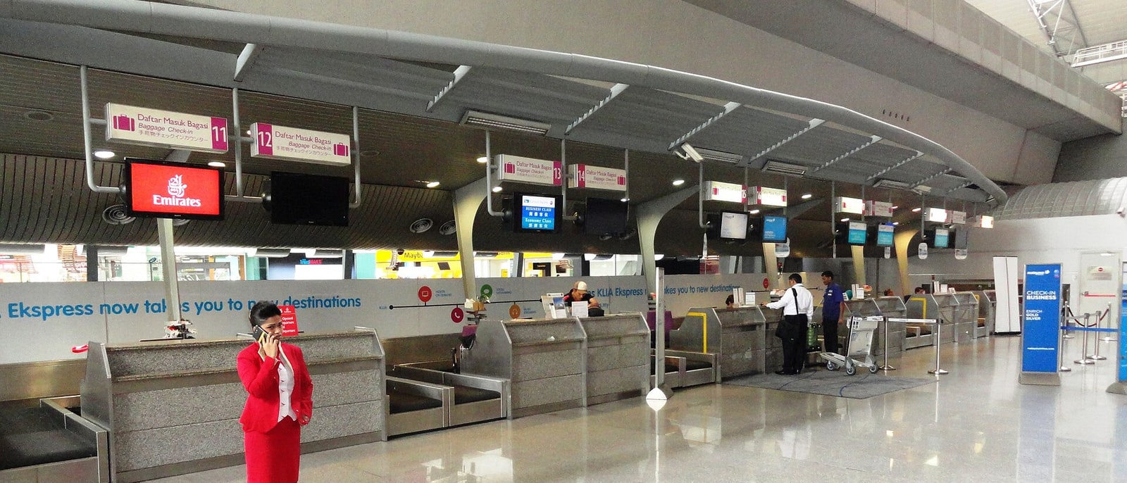 The in-town check-in counters at KL Sentral