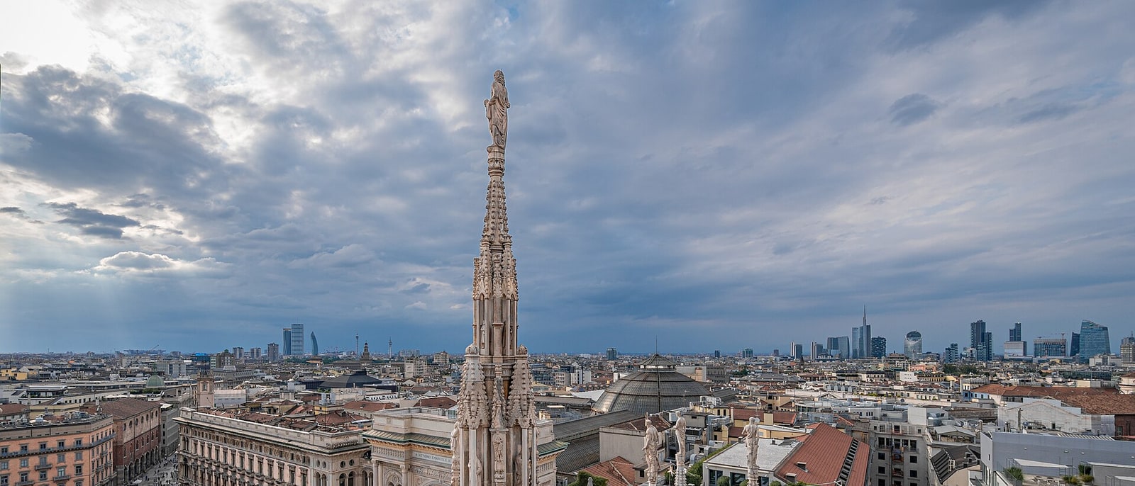 The view from the Duomo terraces, out over the roof of the Galleria