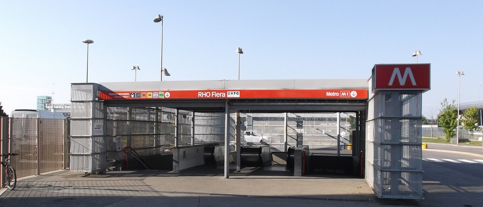 The metro entrance at Rho Fiera: when a fair is on, the city fills and hotel prices jump