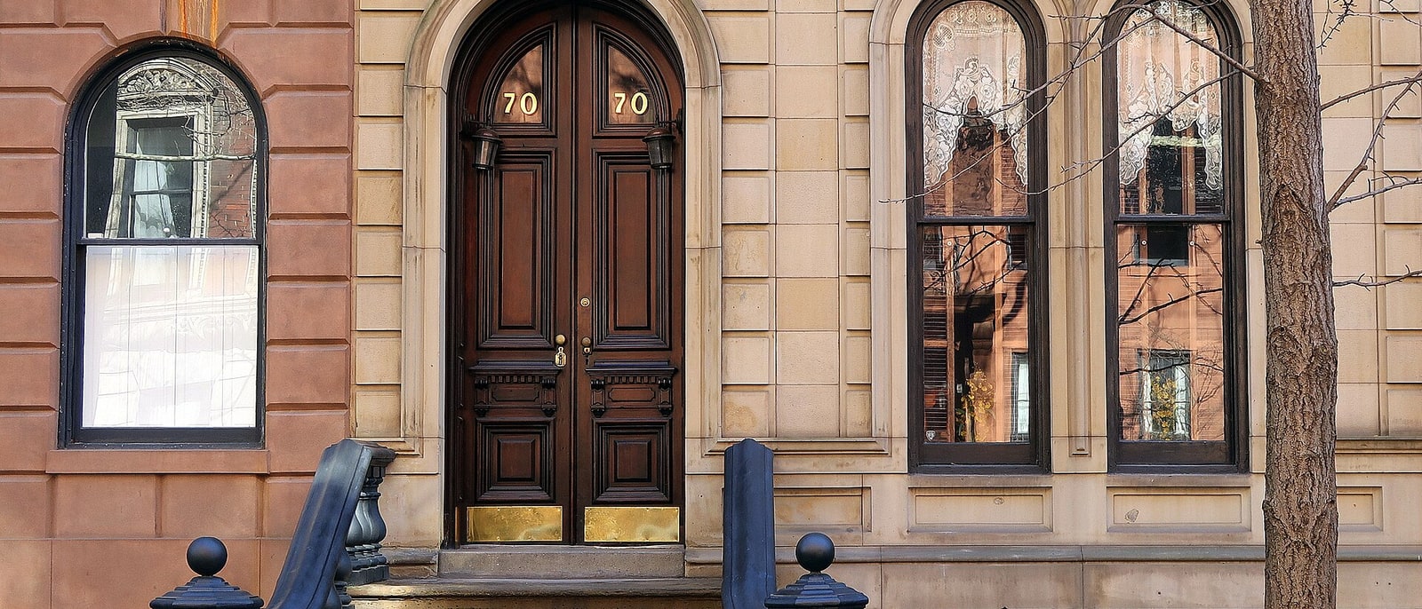 The doorways and stoops of a Greenwich Village street