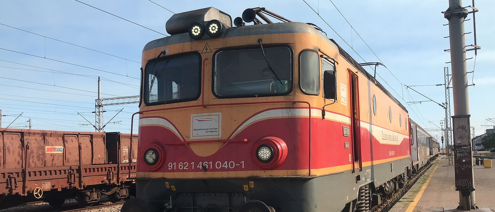 A locomotive waiting at Podgorica station