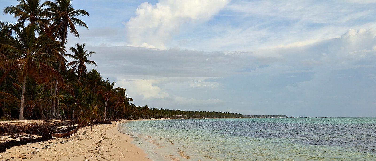 The Bávaro shoreline, the strip of sand where the resorts line up