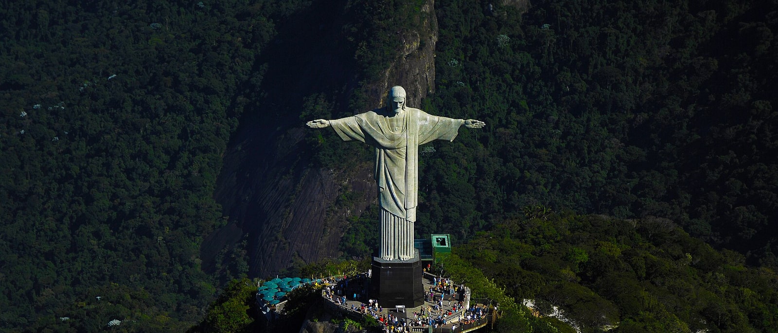 Christ the Redeemer on the Corcovado, forest all around