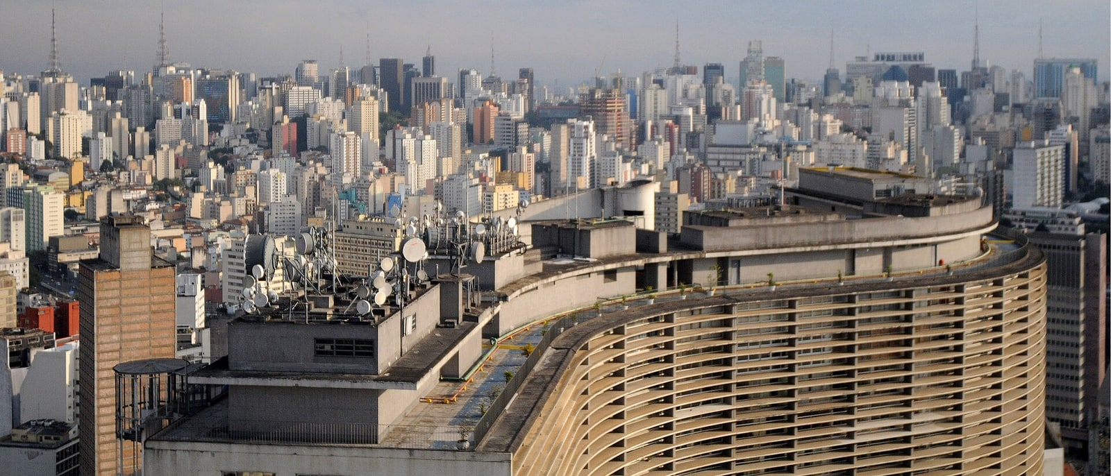 The São Paulo skyline at dusk, buildings as far as you can see