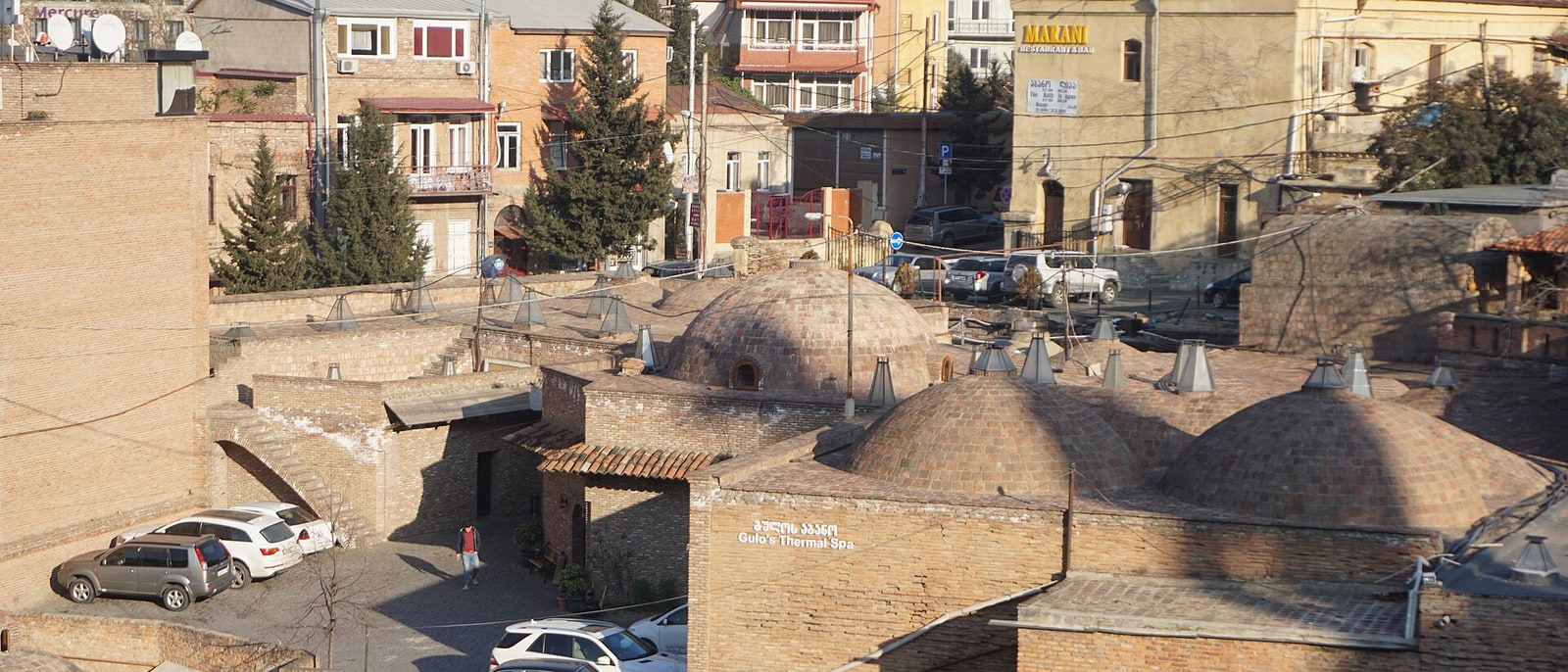 The brick domes of the Abanotubani sulphur baths