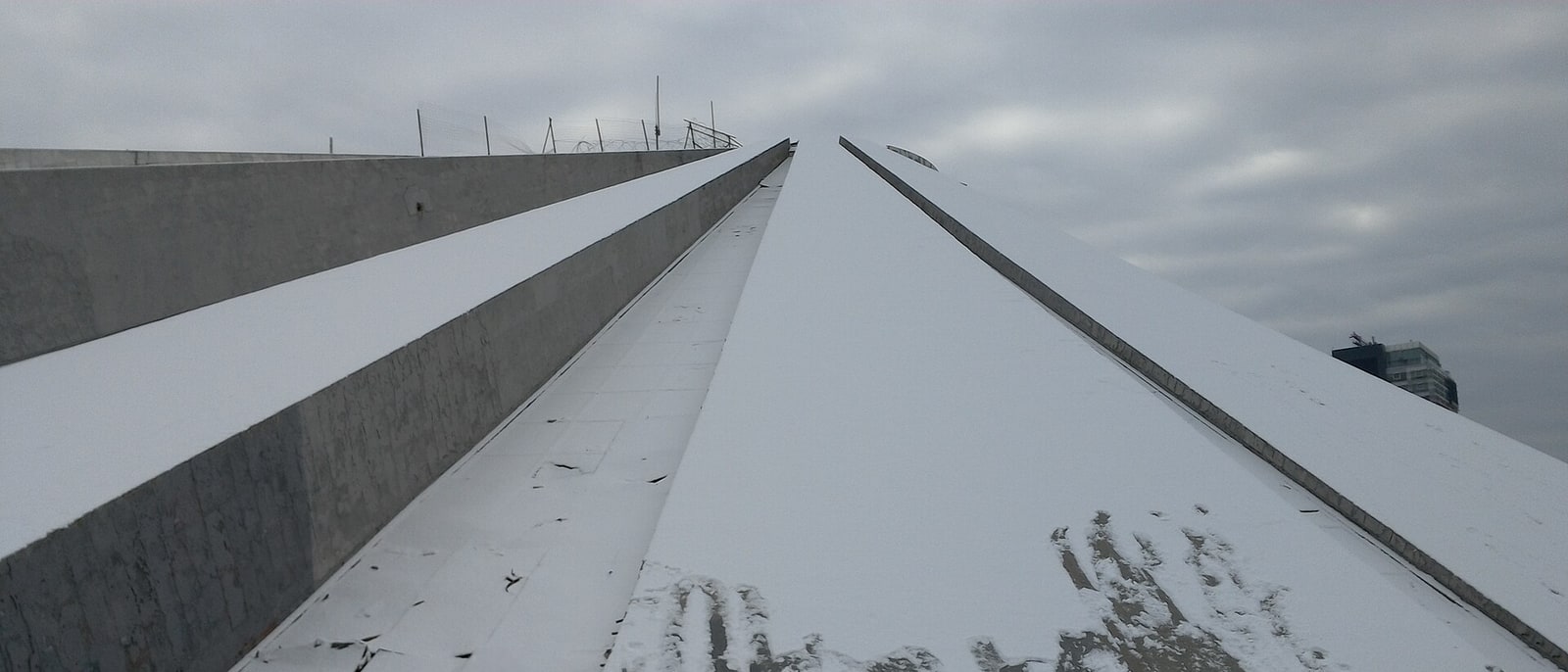 The sloping concrete of the Pyramid of Tirana